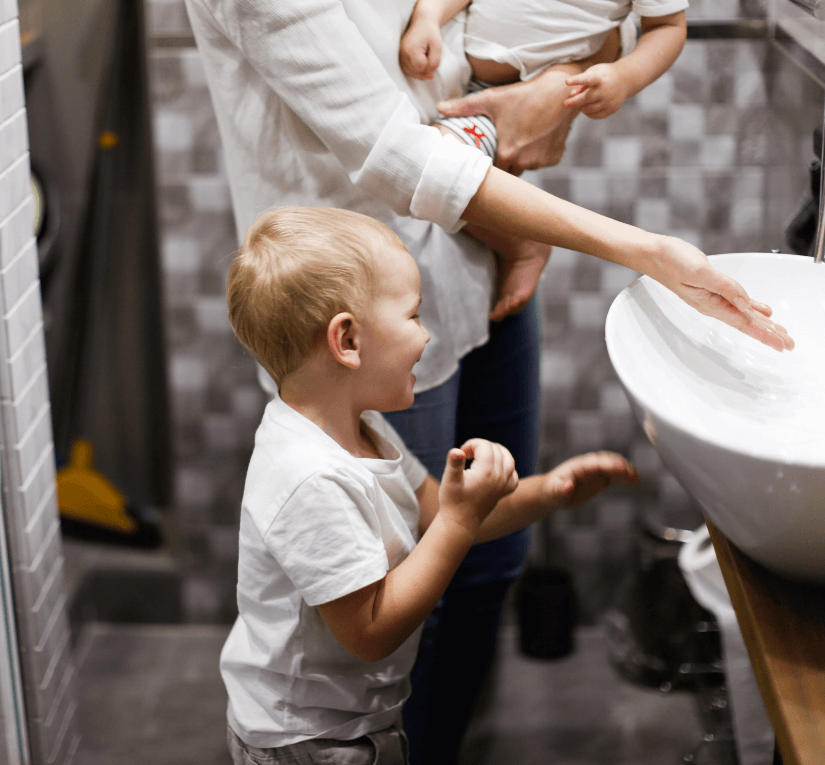 Baby Boy Washing His Hand